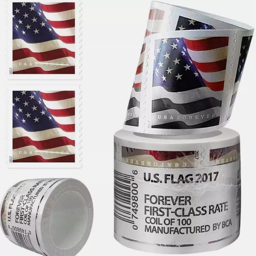 10 Rolls of 100 2017 USPS Forever Stamps Postage - 1000 Total
